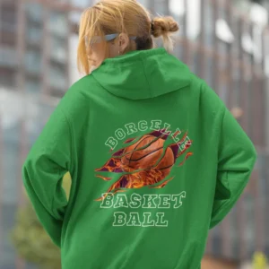 Kadın Basketbol Baskılı Oversize Kanguru Cepli Sweatshirt