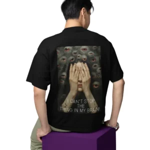 Korku Sanatı Baskılı Oversize Unisex Tişört