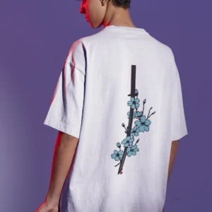 Katana Blossom Kılıç Baskılı Erkek Tişört