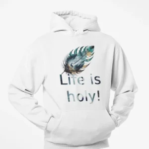 Life is Holy Baskılı Unisex Oversize Hoodie