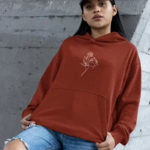 Karakalem Çiçekli Kaliteli Kadın Sweatshirt