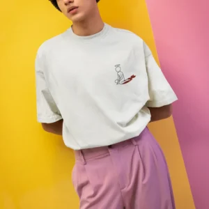 Melek ve Şeytan Minimal Baskılı Erkek Tişört