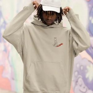 Melek ve Şeytan Baskılı Erkek Kapüşonlu Sweatshirt