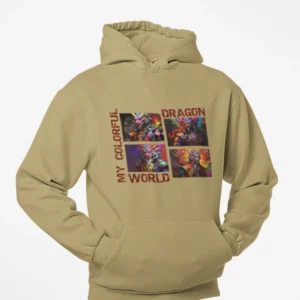 My Colorful Dragon World Baskılı Unisex Oversize Hoodie